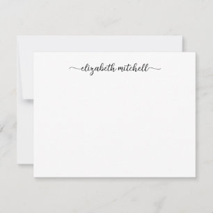 Minimalistische Clean Girly Black Calligraphy Scri Mitteilungskarte