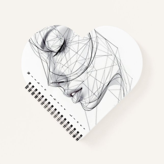 Minimalistische Continuous-Line-Kunst Notizbuch (Vorderseite)