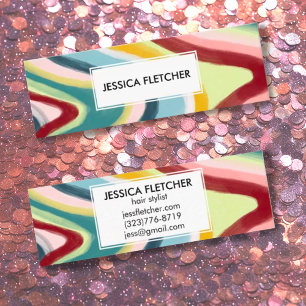 Minimalistische, Coole, farbige Streifen Mini Visitenkarte