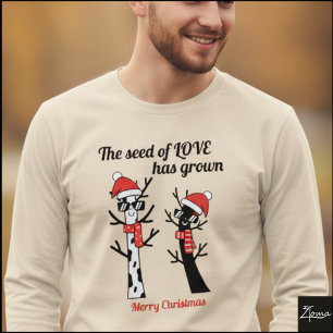 Minimalistische coole Weihnachts-Rentier-Baum-Graf Tri-Blend Shirt