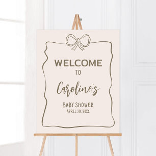 Minimalistische Coquette Baby Dusche Empfang Poster