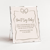 Minimalistische Coquette Babydusche Sprich nicht B