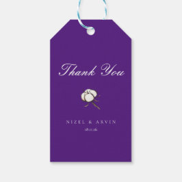 Minimalistische Cotton Dark Vibraning Lila Wedding Geschenkanhänger