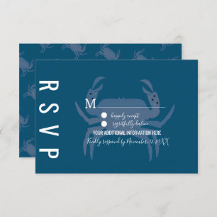 Minimalistische Crab Typografy Wedding RSVP Einladung