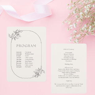 Minimalistische Cream Wedding Programm