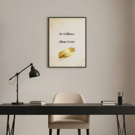 Minimalistische cremefarbene Gold-Wandkunst-Zitat- Poster