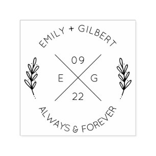 Minimalistische Crossed X Initials Wedding Permastempel