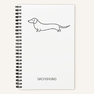 Minimalistische Dachshund-Linienkunst Deluxe-Spira Notizbuch