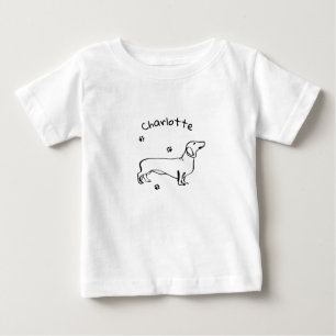 Minimalistische Dackel - Ihr Text, Ihr Stil Baby T-shirt
