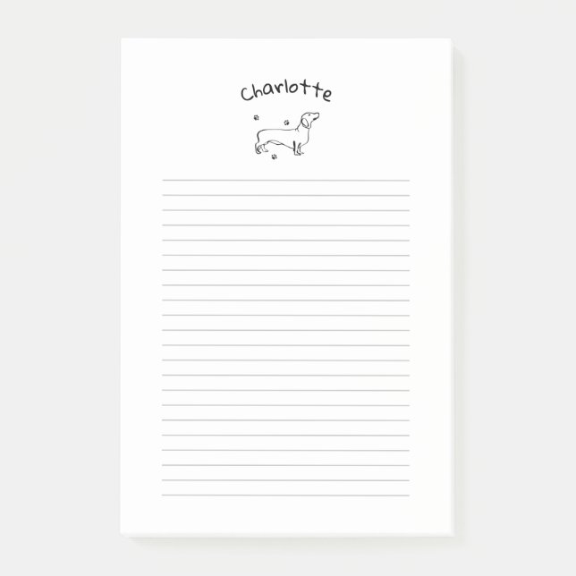Minimalistische Dackel - Ihr Text, Ihr Stil Post-it Klebezettel (Vorderseite)