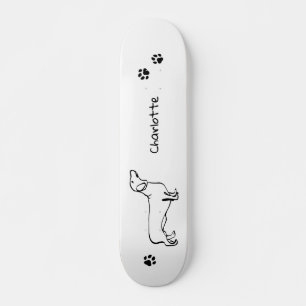 Minimalistische Dackel - Ihr Text, Ihr Stil Skateboard