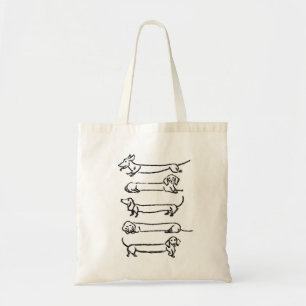 Minimalistische Dackel Illustration Tote Bag Tragetasche
