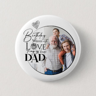 Minimalistische Dad-Birthday-Typografie-Foto Button
