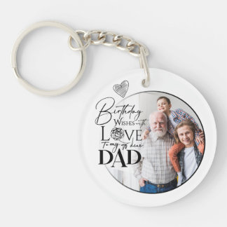 Minimalistische Dad-Birthday-Typografie-Foto Schlüsselanhänger