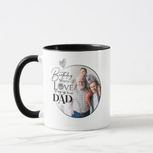 Minimalistische Dad-Birthday-Typografie-Foto Tasse