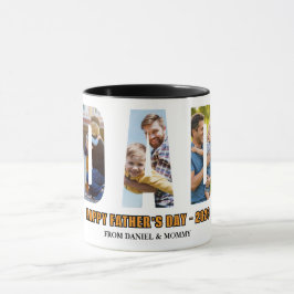 Minimalistische DAD-Foto-Collage Frohen Vatertag Tasse