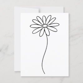 Minimalistische Daisy Floral Line Art Postkarte