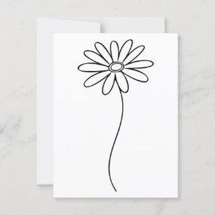 Minimalistische Daisy Floral Line Art Postkarte