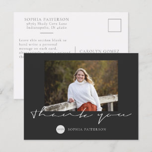 Minimalistische Danke-Foto Postkarte