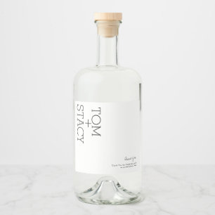 Minimalistische Danke-Schwarz-Weiß-Typ-Hochzeit Alkoholflaschenetikett