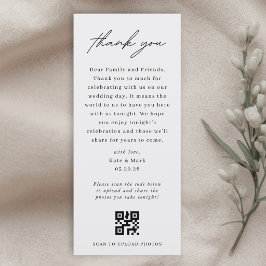 Minimalistische Dankeschön-Karte mit QR-Code Menükarte