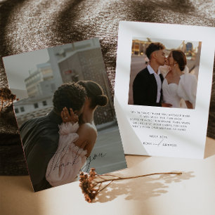 Minimalistische Dankeskarte mit flacher Fotografie Einladung