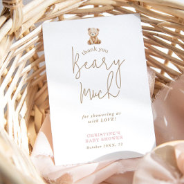 Minimalistische Dankeskkarte für Teddybär-Baby-Par Dankeskarte