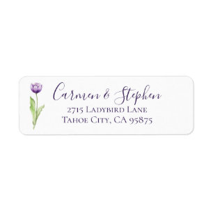Minimalistische Deep Purple Einzel-Tulpen-Hochzeit