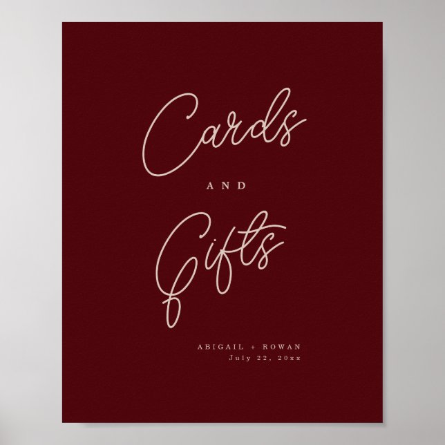 Minimalistische Deep Wine Karten und Geschenke Sch Poster (Vorne)