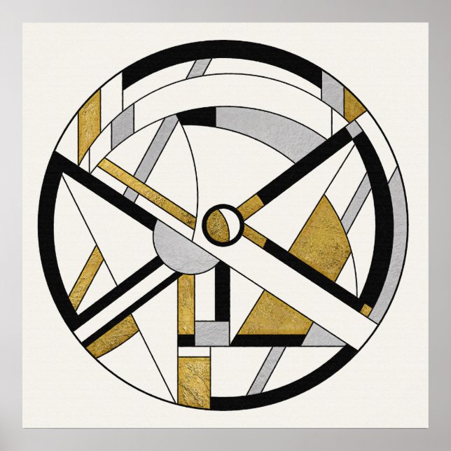 Minimalistische Deko-Kreisgeometrie Poster (Vorne)