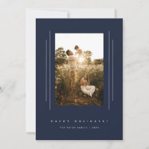 Minimalistische Deko Navy Blue Holiday Foto Card