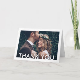 Minimalistische Deko Typografie 2 Foto Faltenhochz Dankeskarte