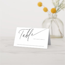 Minimalistische Delocate Calligraphy Black Wedding Platzkarte