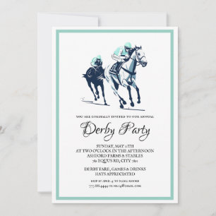 Minimalistische Derby-Party-Einladung Pferderennen Einladung