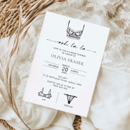 Minimalistische Dessous-Dusche Einladung