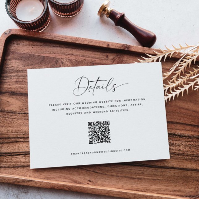 Minimalistische Details QR Code Hochzeit Begleitkarte (Von Creator hochgeladen)
