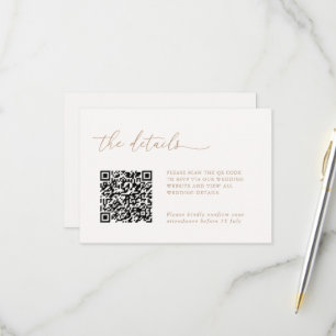 Minimalistische Details & QR-Code-Hochzeits-RSVP-K RSVP Karte