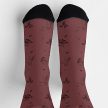 Minimalistische Dino-Kniestrümpfe für Erwachsene -