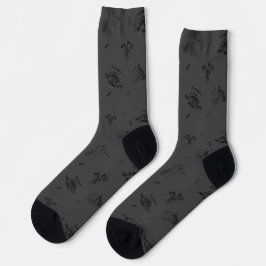 Minimalistische Dinosaurier-Crew-Socken für Erwach Socken