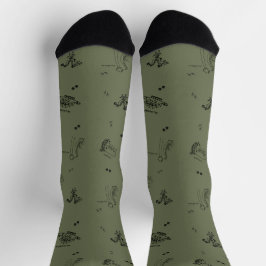 Minimalistische Dinosaurier-Socken für Erwachsene Socken