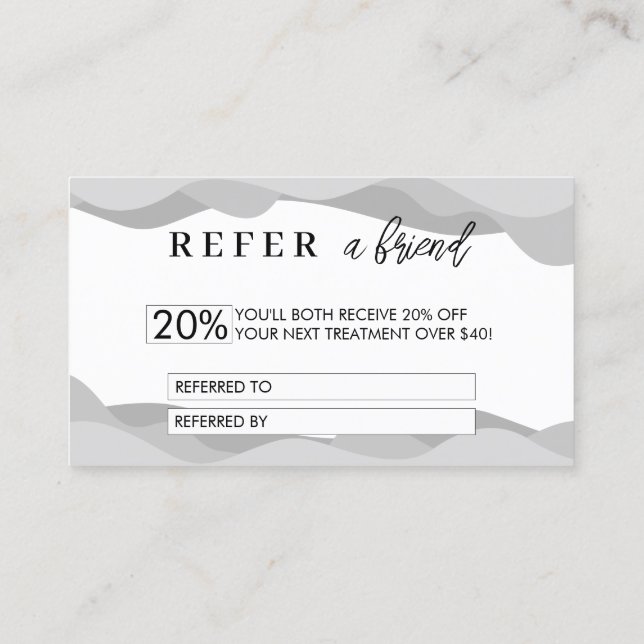 Minimalistische Diskontkarte | Einen Freund kontak Empfehlungskarte (Rückseite)