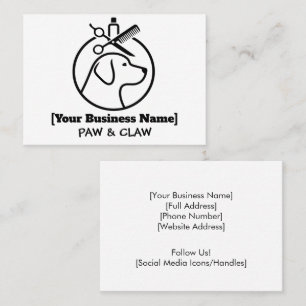 Minimalistische Dog Groomer-Visitenkarte Visitenkarte