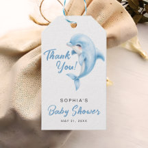 Minimalistische Dolphin Babydusche Vielen Dank