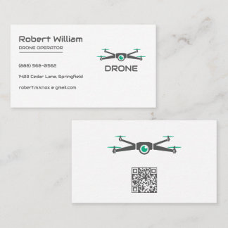 Minimalistische Drohne | Moderner UAV-Operator-QR- Visitenkarte