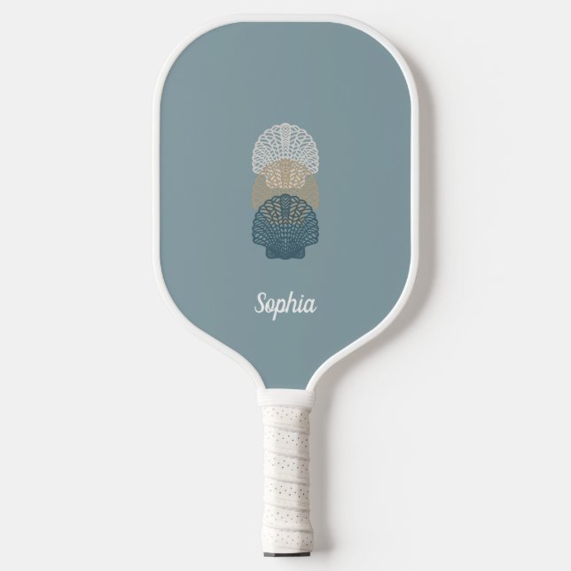 Minimalistische dunkelblaue und weiße, moderne Mon Pickleball Schläger (Vorderseite)