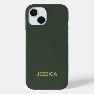 Minimalistische dunkelgrüne Goldschrift personalis Case-Mate iPhone Hülle
