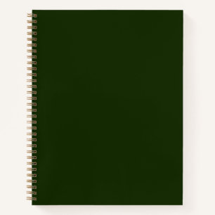 Minimalistische dunkelgrüne schlichte Farbe Notizbuch