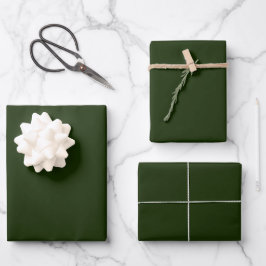 Minimalistische dunkelgrüne Umhüllungspapierblätte Geschenkpapier Set