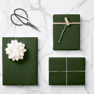 Minimalistische dunkelgrüne Umhüllungspapierblätte Geschenkpapier Set
