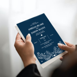 Minimalistische dunkle rustikale blaue Hochzeit Ei Einladung